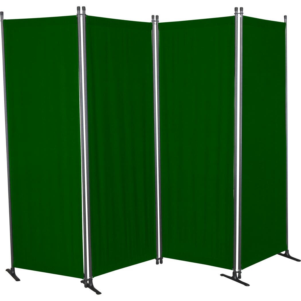 Paravent 4-teilig Bezug Polyethylen grün 165 x 228 cm