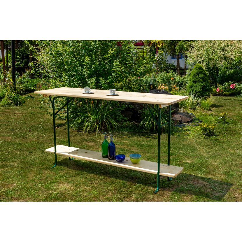 Stehtisch Holz/Metall 200 x 60 cm