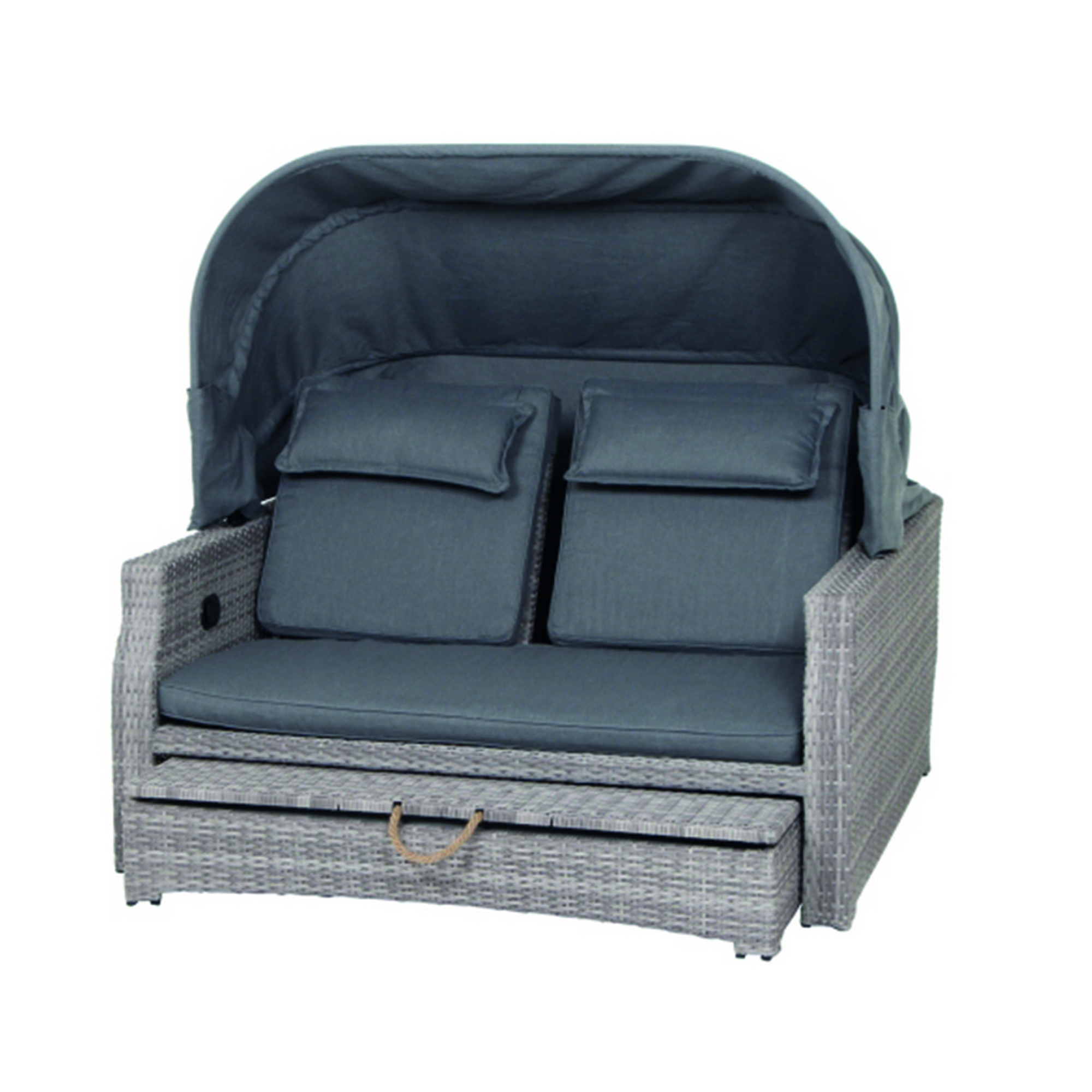 SIENA GARDEN Loungebett Lobos II, Alu-Gestell/Polyrattan, inkl. Auflagen