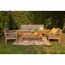 Gartenmöbel Set aus Holz mit grau-gelben Kissen
