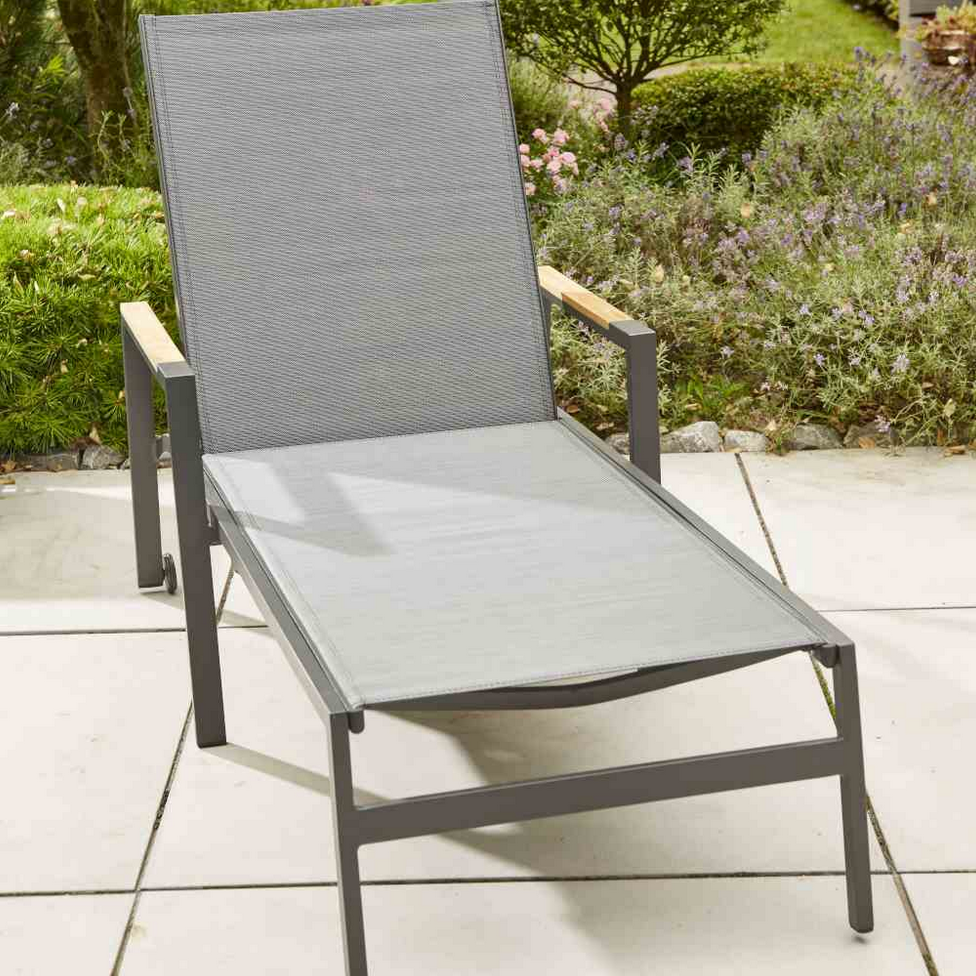 Sonnenliege 'Savona' klappbar anthrazit 76,5 cm