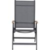 Gartenstuhl 'Savina XL' klappbar Aluminium schwarz/silbern 62,5 x 113 x 72 cm