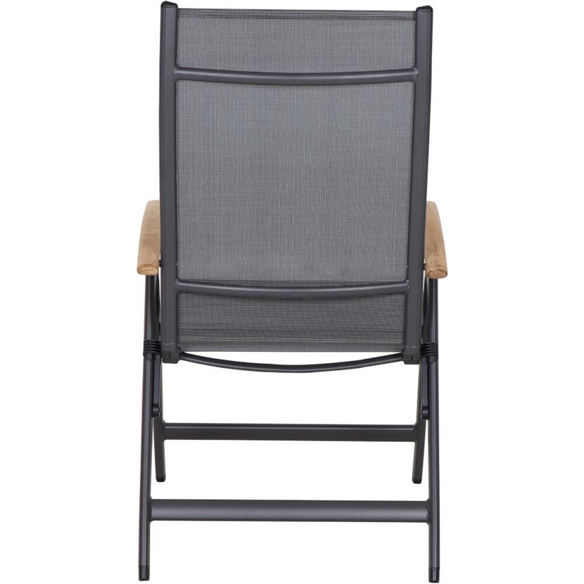 Gartenstuhl 'Savina XL' klappbar Aluminium schwarz/silbern 62,5 x 113 x 72 cm