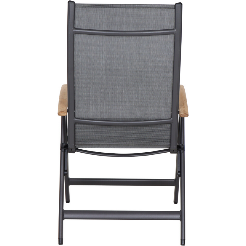 Gartenstuhl 'Savina XL' klappbar Aluminium schwarz/silbern 62,5 x 113 x 72 cm
