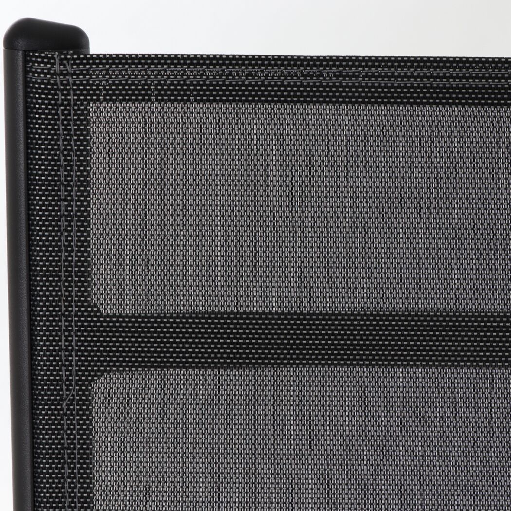 Gartenstuhl 'Savina XL' klappbar Aluminium schwarz/silbern 62,5 x 113 x 72 cm