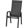 Gartenstuhl 'Savona' stapelbar Aluminium schwarz/silbern 57,5 x 111,5 x 74 cm