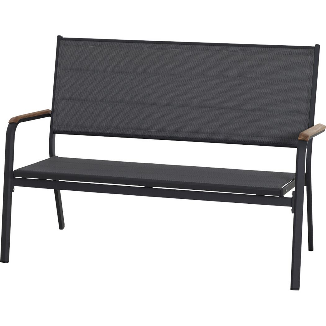 Gartenbank 'Tesoro' 2-Sitzer Aluminium grau 138,5 x 97 x 67 cm