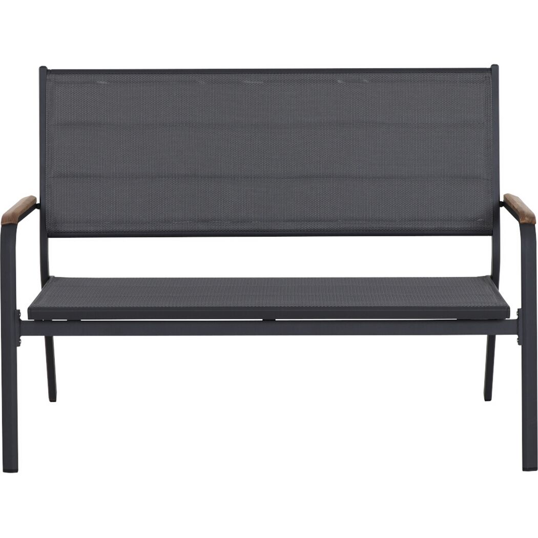 Gartenbank 'Tesoro' 2-Sitzer Aluminium grau 138,5 x 97 x 67 cm