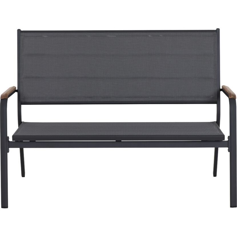 Gartenbank 'Tesoro' 2-Sitzer Aluminium grau 138,5 x 97 x 67 cm