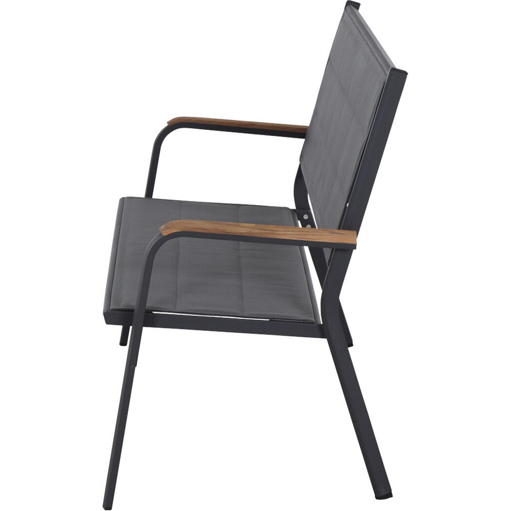 Gartenbank 'Tesoro' 2-Sitzer Aluminium grau 138,5 x 97 x 67 cm