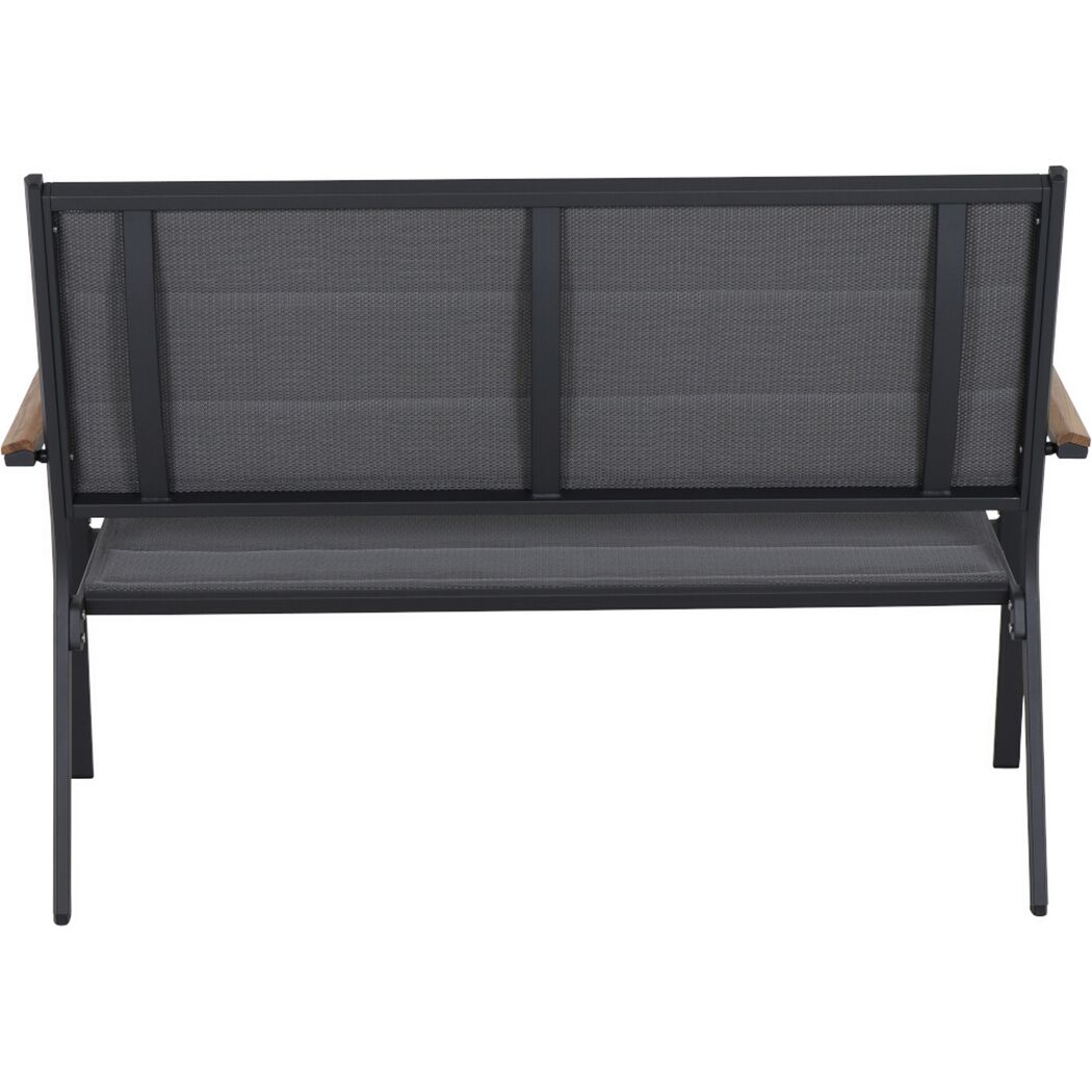 Gartenbank 'Tesoro' 2-Sitzer Aluminium grau 138,5 x 97 x 67 cm