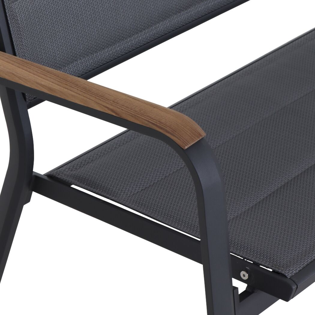 Gartenbank 'Tesoro' 2-Sitzer Aluminium grau 138,5 x 97 x 67 cm