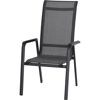 Gartenstuhl 'Tesoro' stapelbar Aluminium schwarz/silbern x 111 x 68 cm