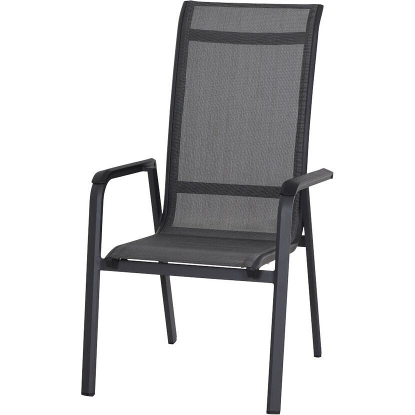 Gartenstuhl 'Tesoro' stapelbar Aluminium schwarz/silbern x 111 x 68 cm