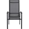 Gartenstuhl 'Tesoro' stapelbar Aluminium schwarz/silbern x 111 x 68 cm