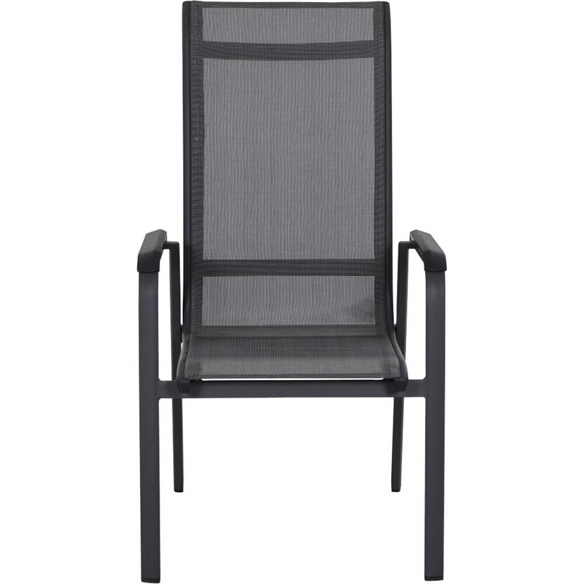 Gartenstuhl 'Tesoro' stapelbar Aluminium schwarz/silbern x 111 x 68 cm