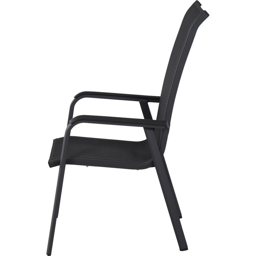 Gartenstuhl 'Tesoro' stapelbar Aluminium schwarz/silbern x 111 x 68 cm