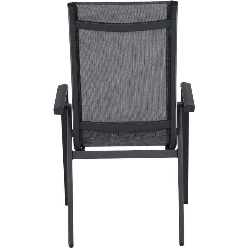 Gartenstuhl 'Tesoro' stapelbar Aluminium schwarz/silbern x 111 x 68 cm