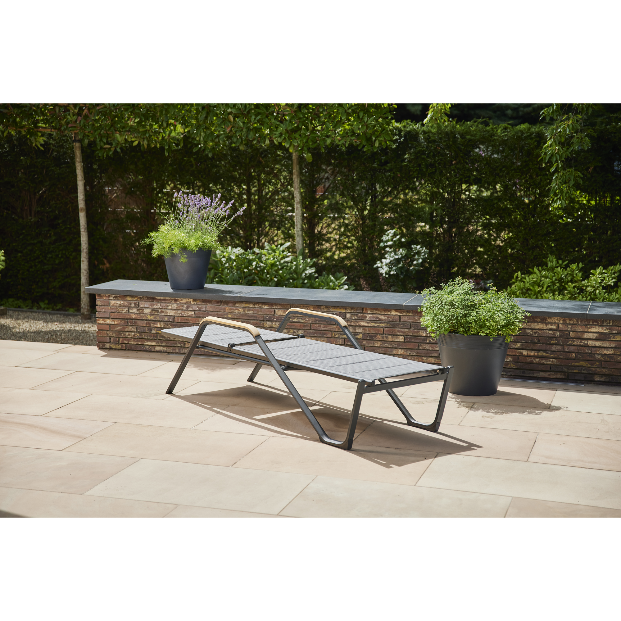 Sonnenliege 'Tesoro' anthrazit 69,5 x 108 x 195 cm