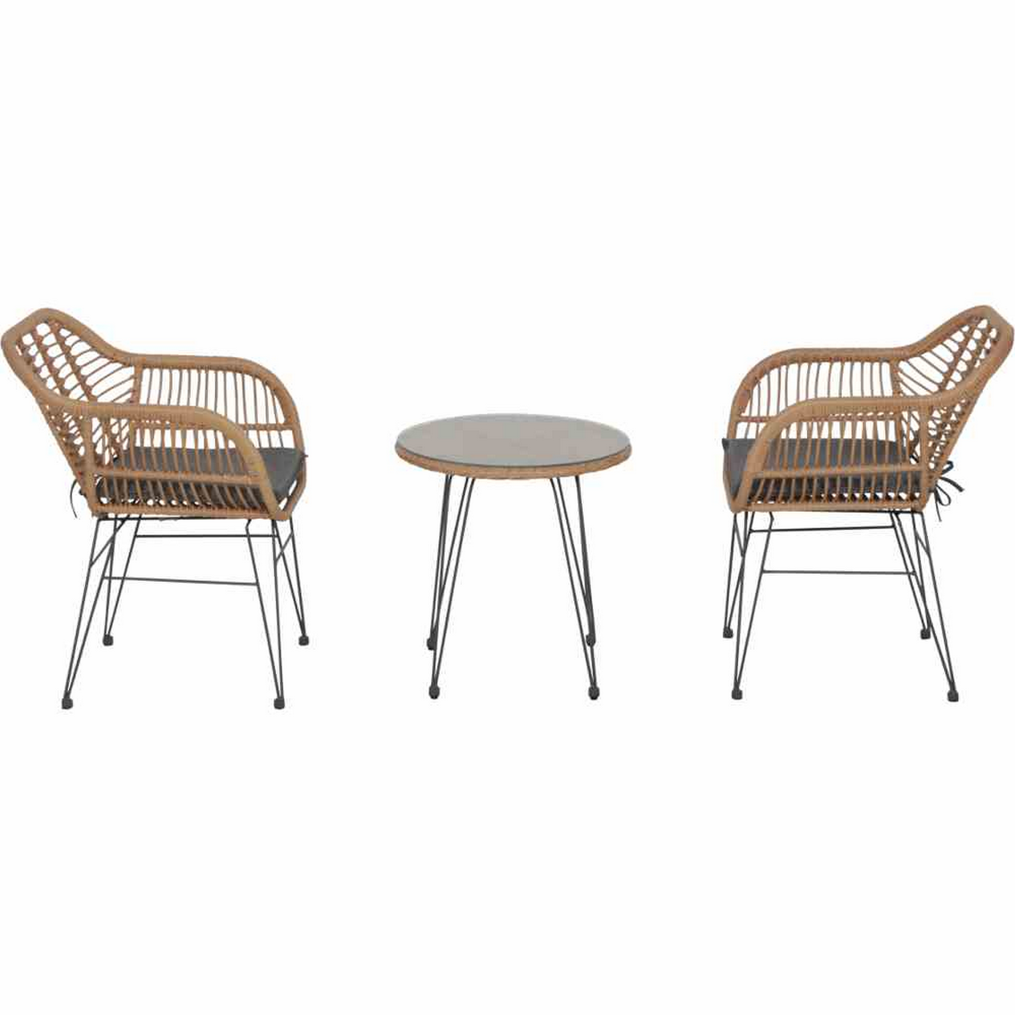 Balkonmöbelset 'Tiros' schwarz 3-teilig