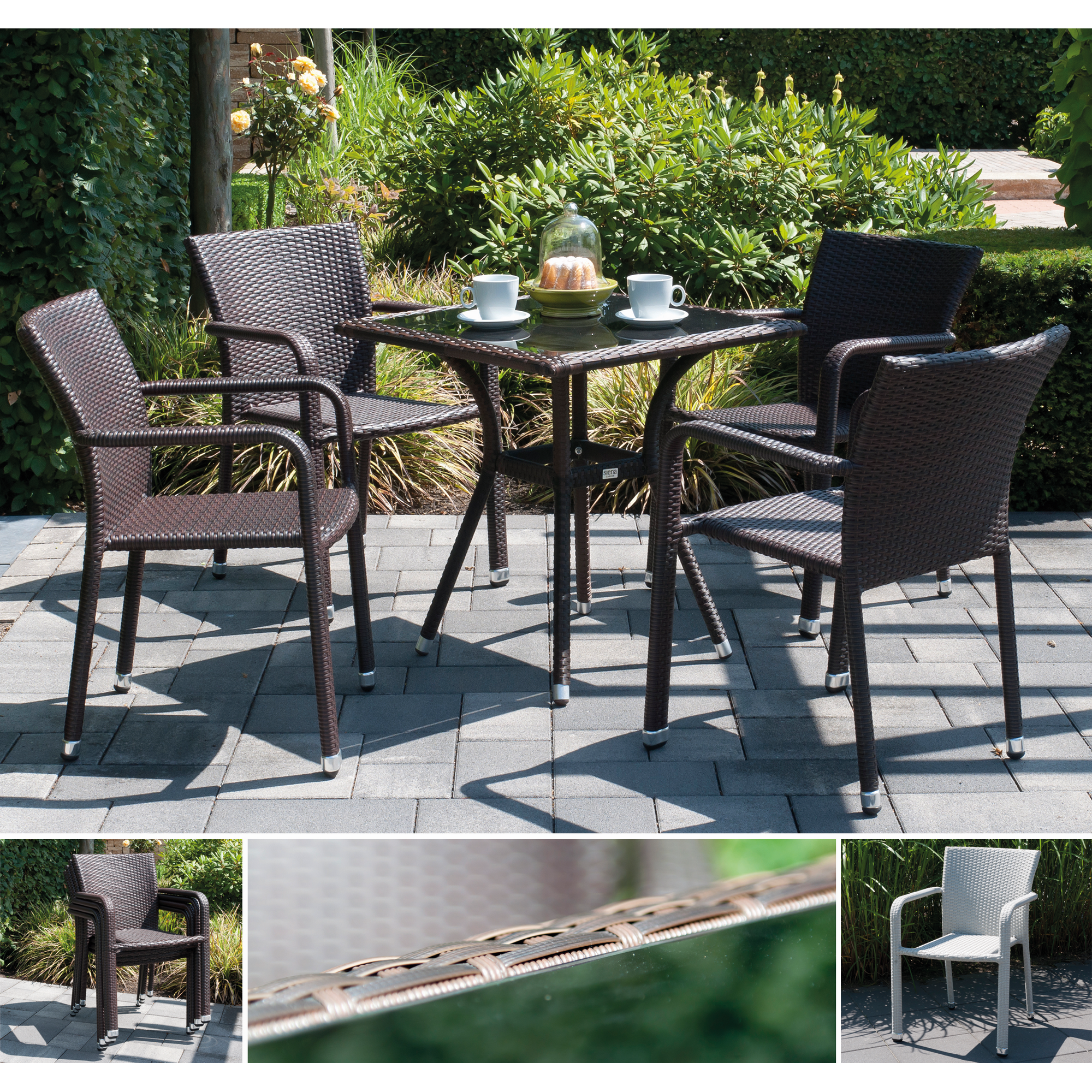 Stapelsessel 'Minas' schwarz 60 x 56 x 83 cm