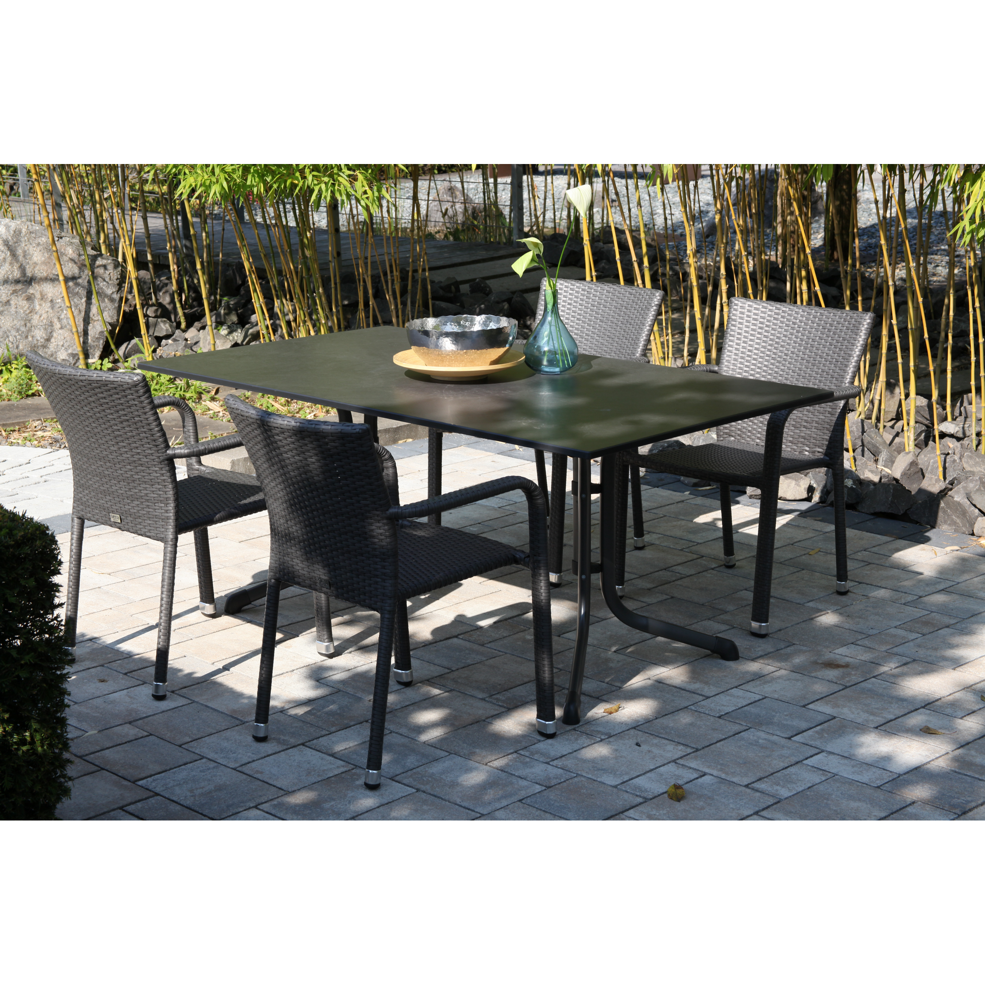 Stapelsessel 'Minas' schwarz 60 x 56 x 83 cm