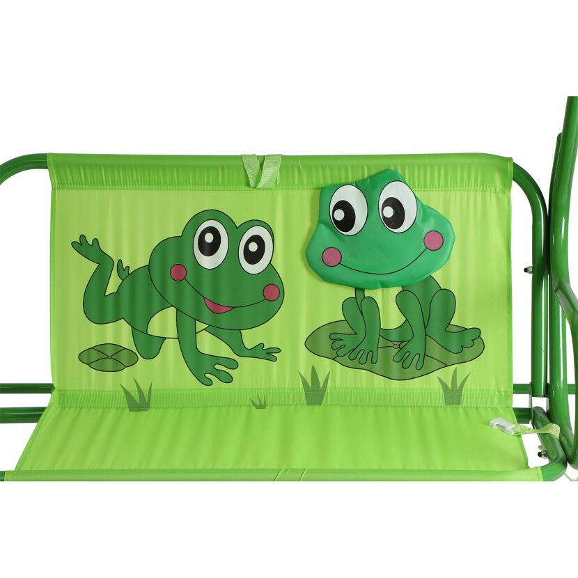 Grüne Kinderschaukel mit Froschmotiv