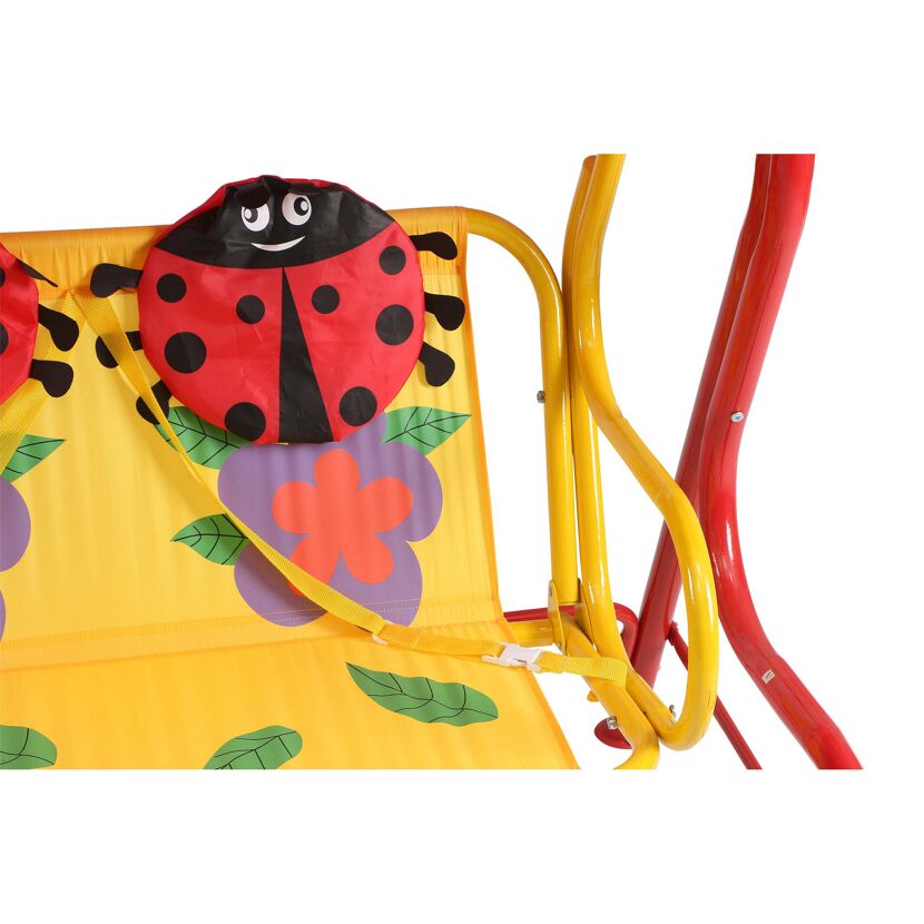 Kinderschaukel mit Marienkäfer-Motiv und Sicherheitsgurt