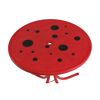 Roter Kindertisch mit schwarzen Punkten