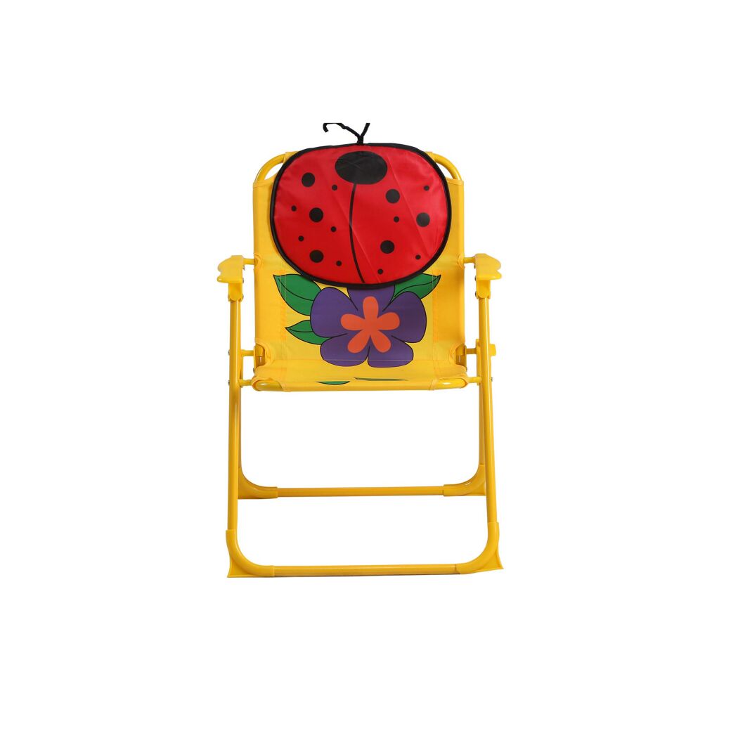 Gelber Kinderklappstuhl mit Marienkäfermotiv