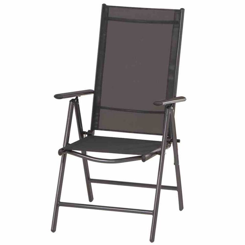 Gartenstuhl 'Saturn' klappbar Aluminium schwarz 56 x 108 x 67 cm
