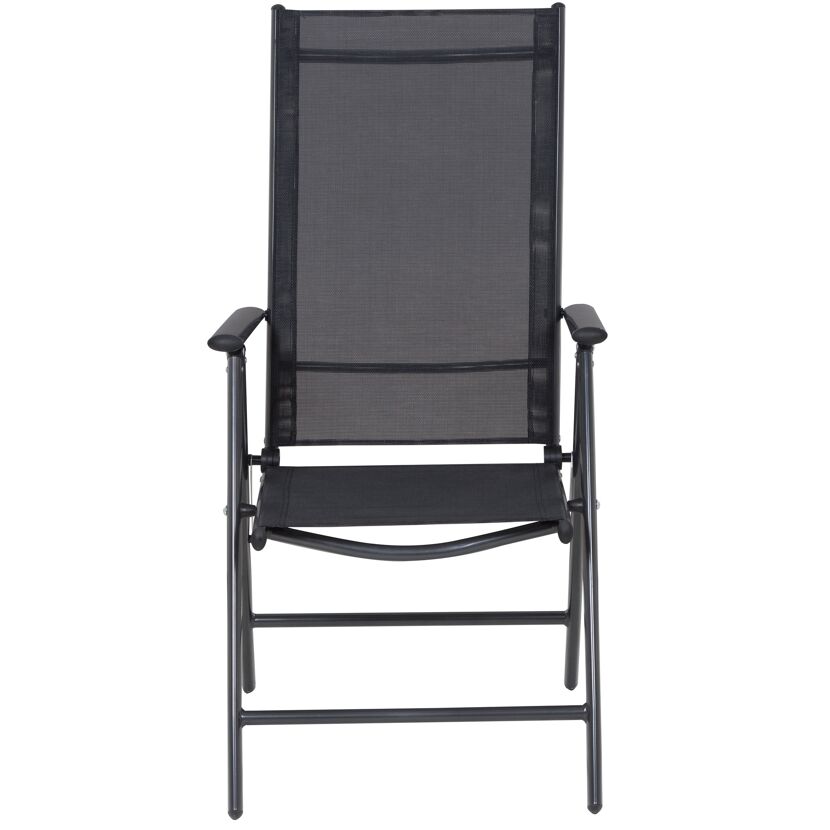 Gartenstuhl 'Saturn' klappbar Aluminium schwarz 56 x 108 x 67 cm
