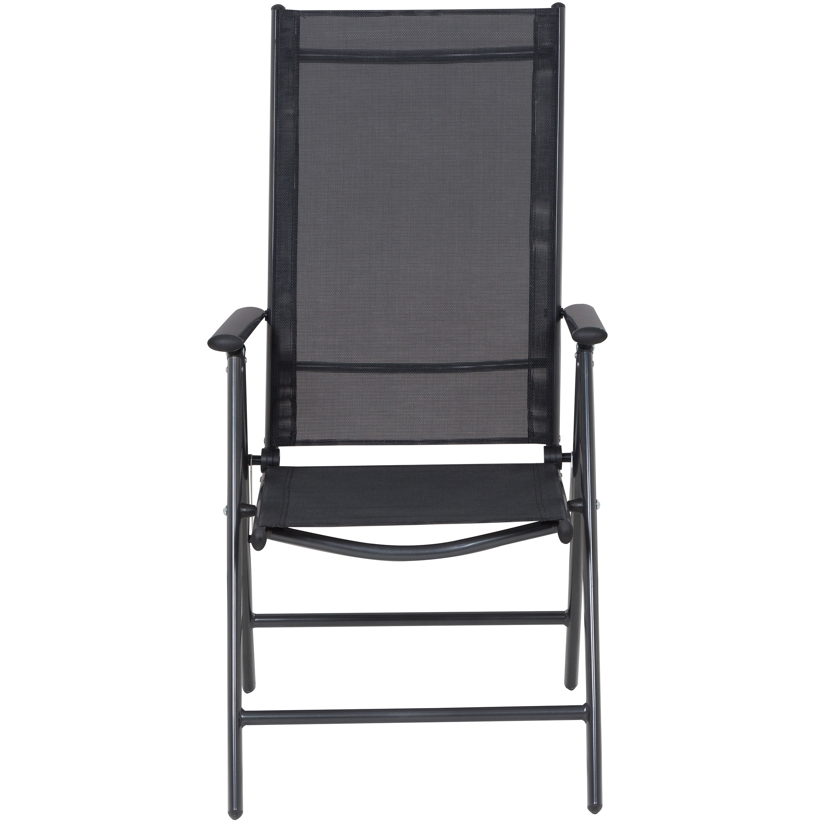 Gartenstuhl 'Saturn' klappbar Aluminium schwarz 56 x 108 x 67 cm