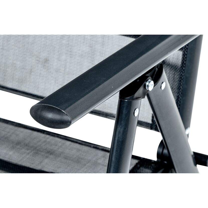 Gartenstuhl 'Saturn' klappbar Aluminium schwarz 56 x 108 x 67 cm