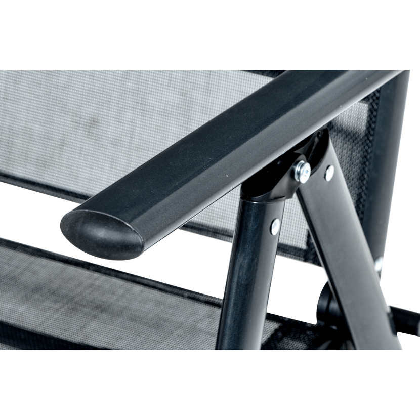 Gartenstuhl 'Saturn' klappbar Aluminium schwarz 56 x 108 x 67 cm