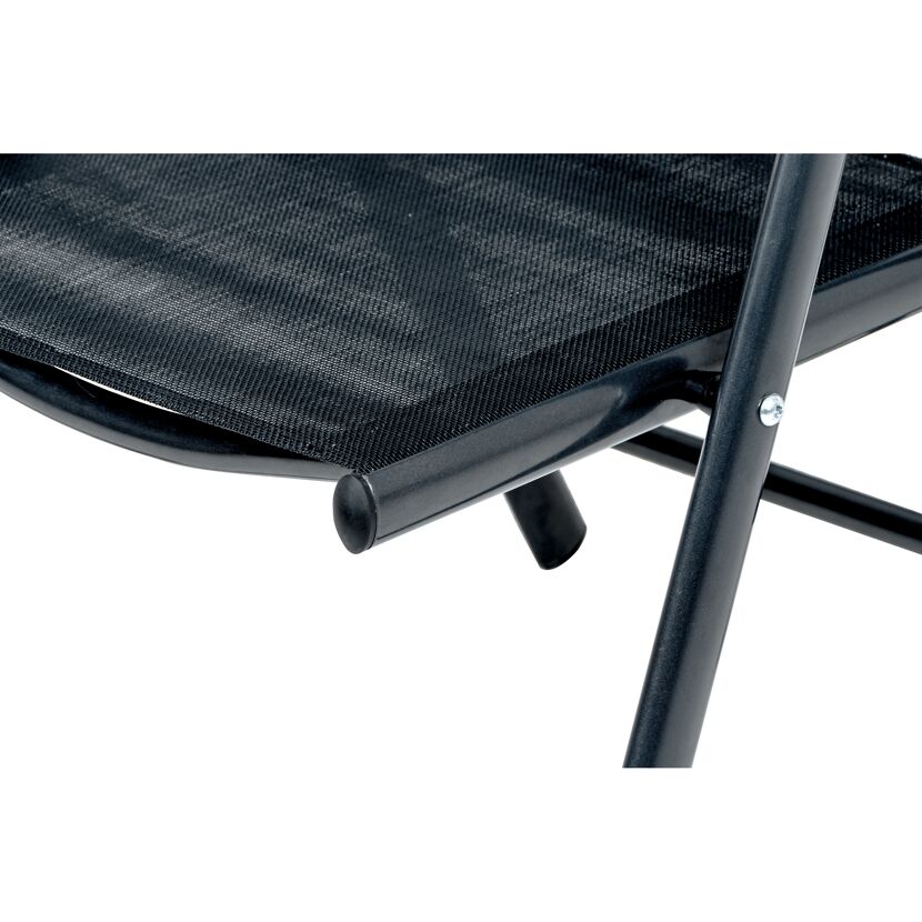 Gartenstuhl 'Saturn' klappbar Aluminium schwarz 56 x 108 x 67 cm