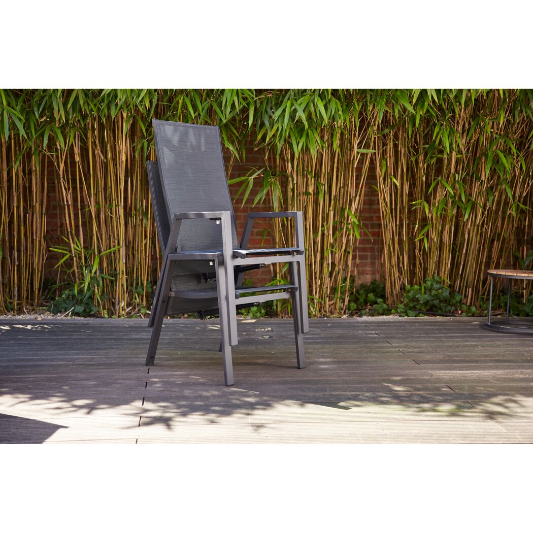 Gartenstuhl 'Savona' Aluminium anthrazit 60 x 111,5 x 74 cm