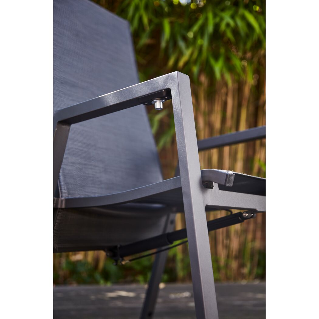 Gartenstuhl 'Savona' Aluminium anthrazit 60 x 111,5 x 74 cm