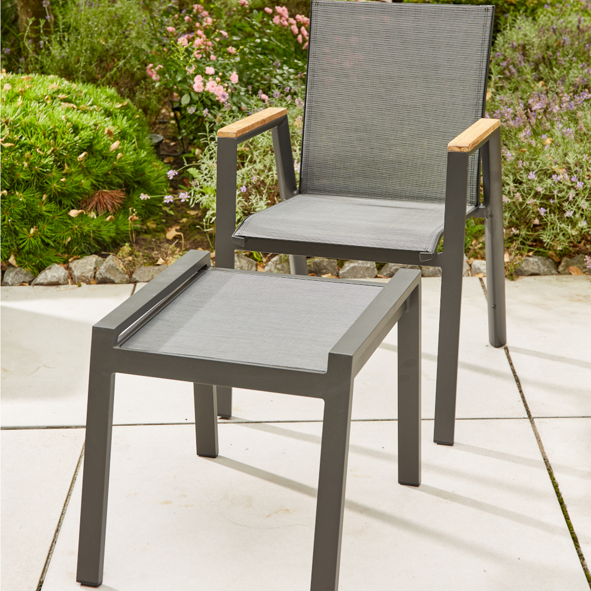 Hocker 'Savona' matt anthrazit 58 x 46,5 x 50 cm