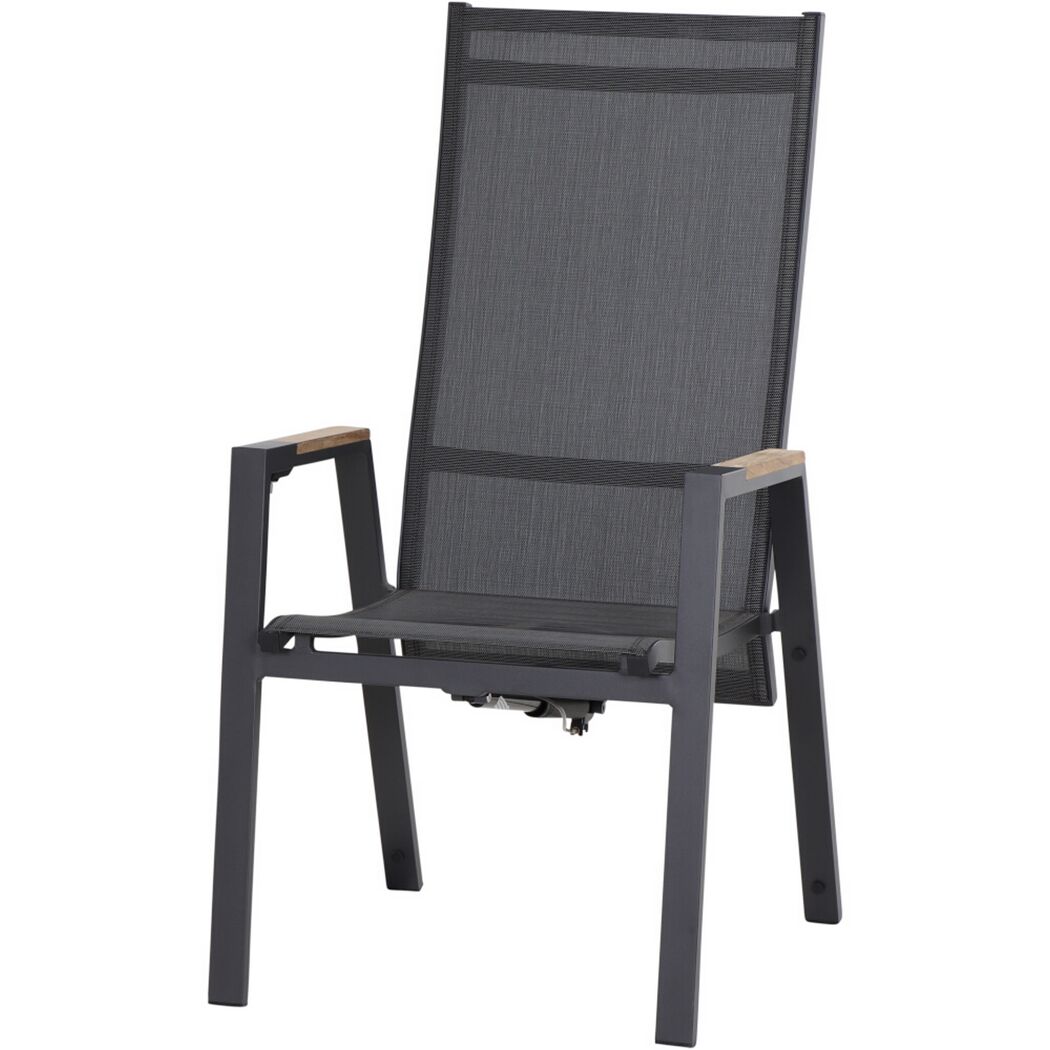 Gartenstuhl 'Savona' stapelbar Aluminium anthrazit 60 x 113 x 73 cm