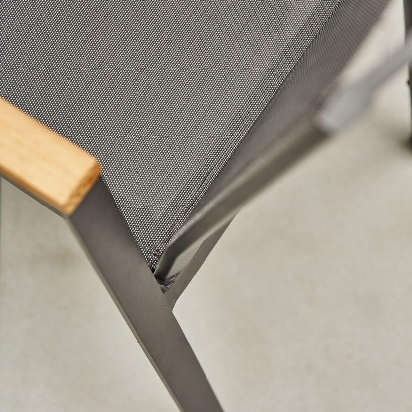 Gartenstuhl 'Savona' stapelbar Aluminium anthrazit 60 x 113 x 73 cm