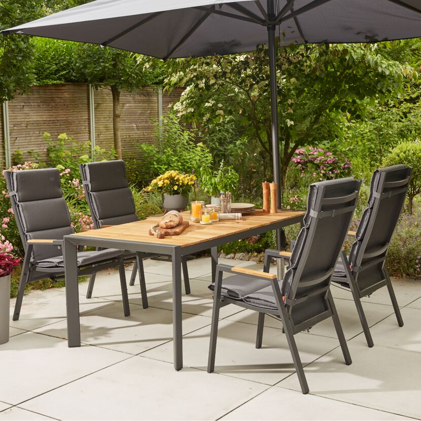 Gartenstuhl 'Savona' stapelbar Aluminium anthrazit 60 x 113 x 73 cm