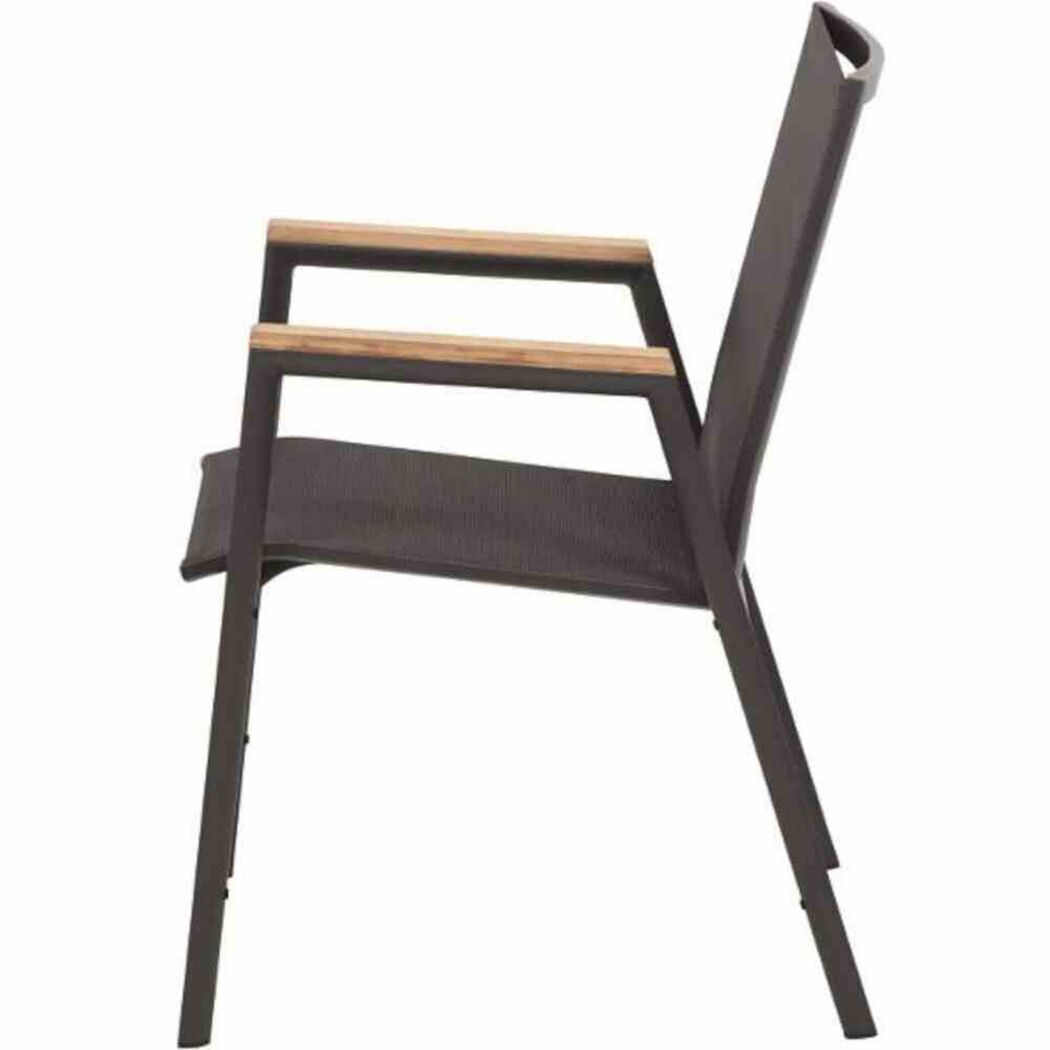 Gartenstuhl 'Savona' stapelbar Aluminium anthrazit 56,5 x 88 x 67 cm
