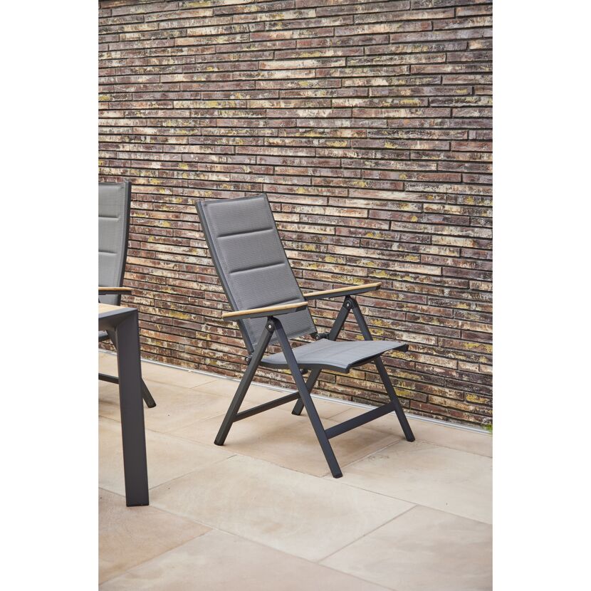Gartenstuhl 'Tesoro' klappbar Aluminium anthrazit 60,5 x 110 x 68 cm