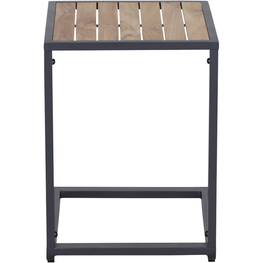 Beistelltisch 'Vinto' Aluminium/Teakholz 41 x 55 x 50 cm