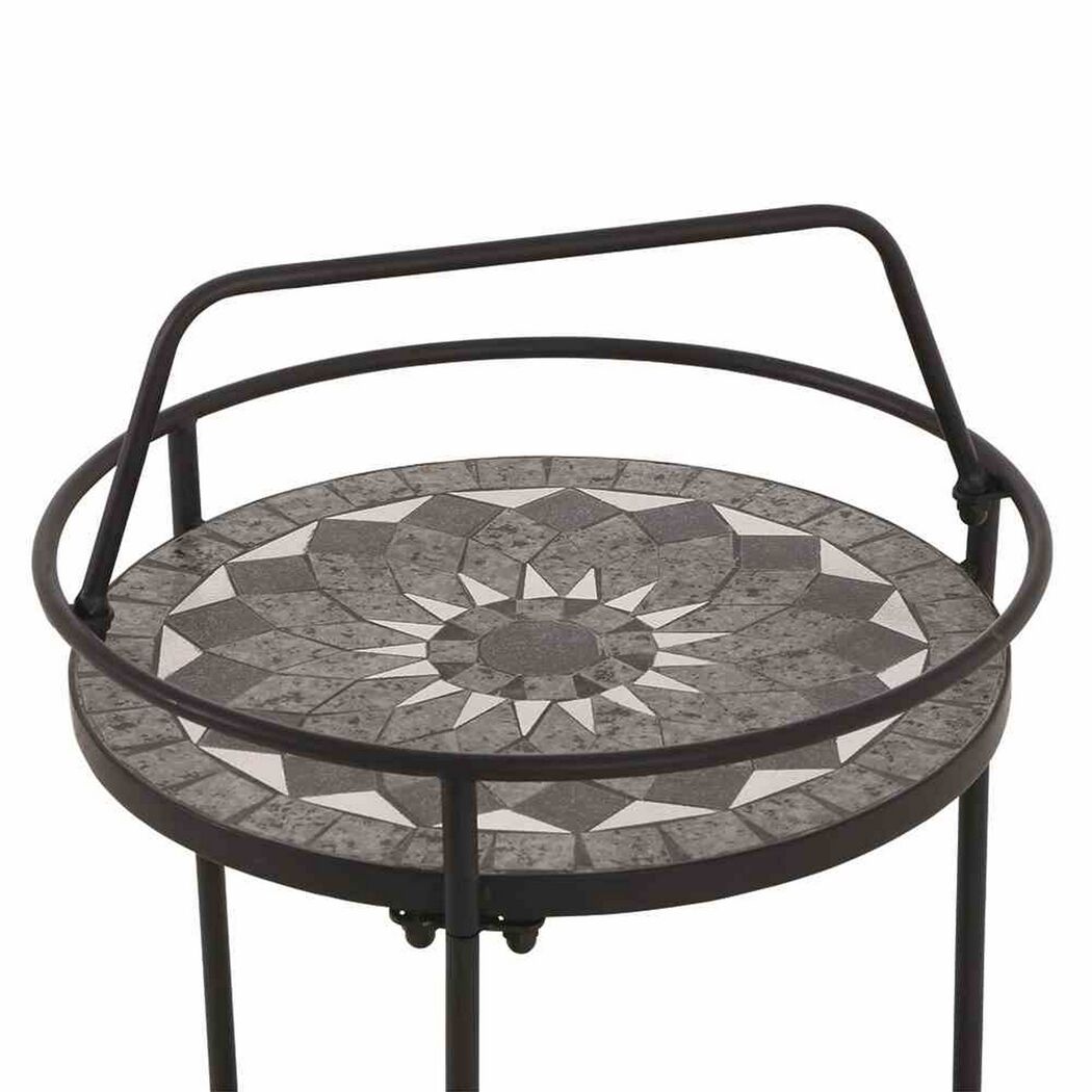 Gartentisch 'Como' Stahl/Keramik Ø 41 x 74 cm