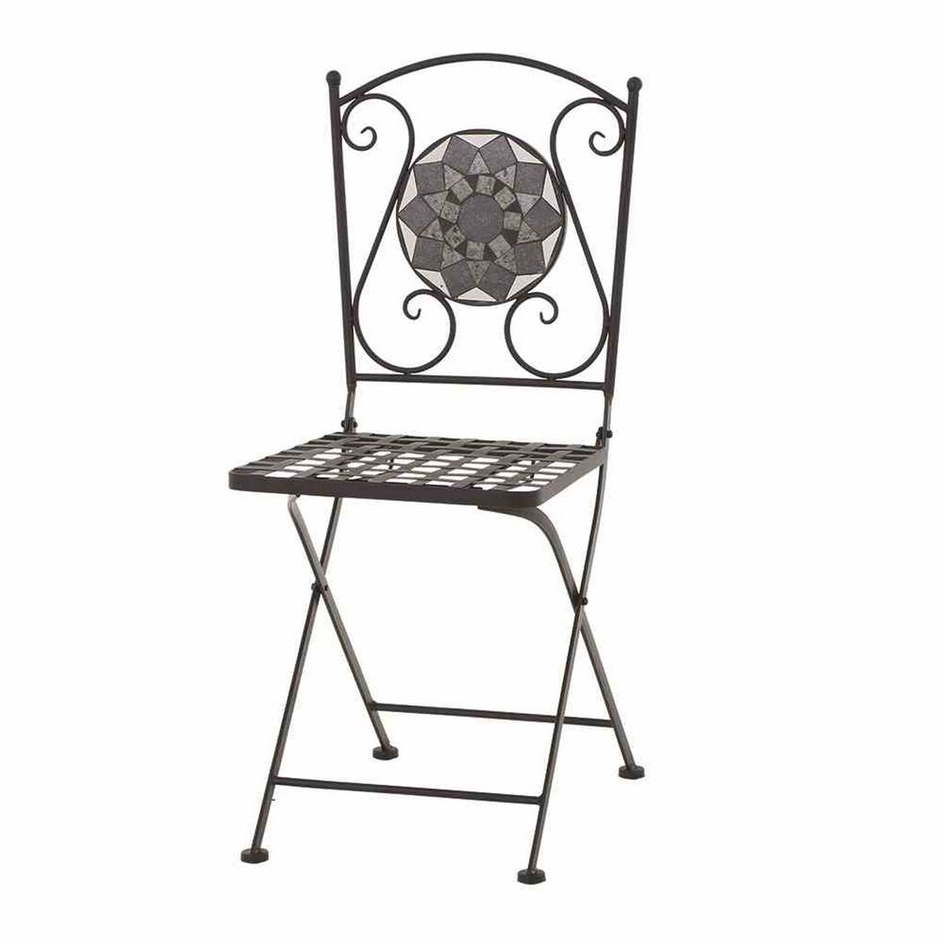 Gartenstuhl 'Como' klappbar Stahl schwarz 39 x 88,5 x 49,5 cm