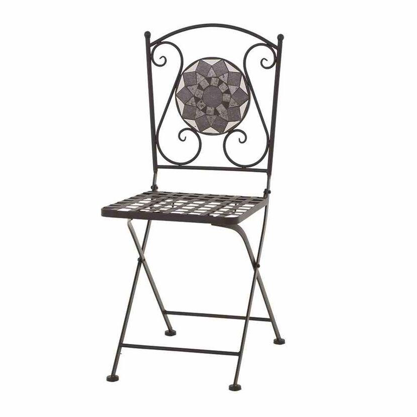 Gartenstuhl 'Como' klappbar Stahl schwarz 39 x 88,5 x 49,5 cm