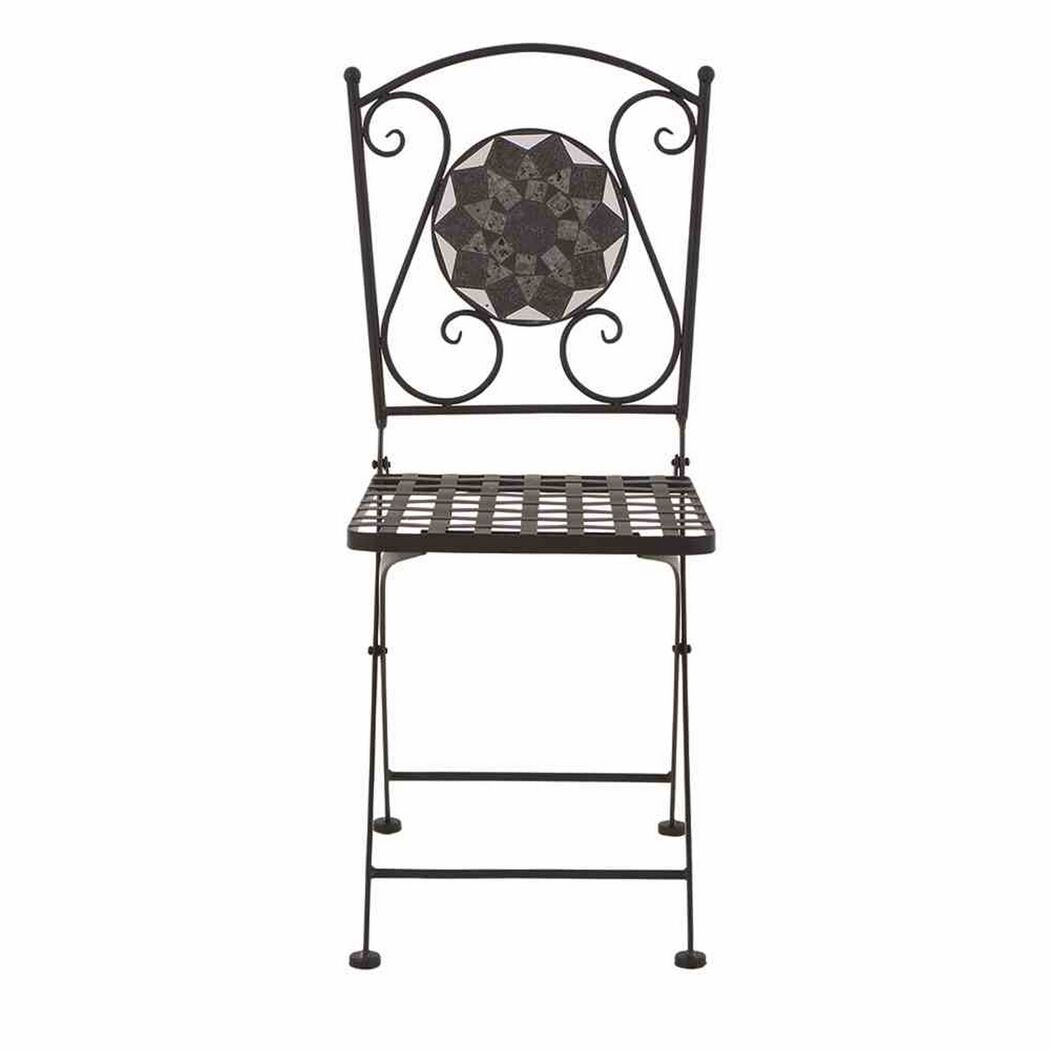 Gartenstuhl 'Como' klappbar Stahl schwarz 39 x 88,5 x 49,5 cm
