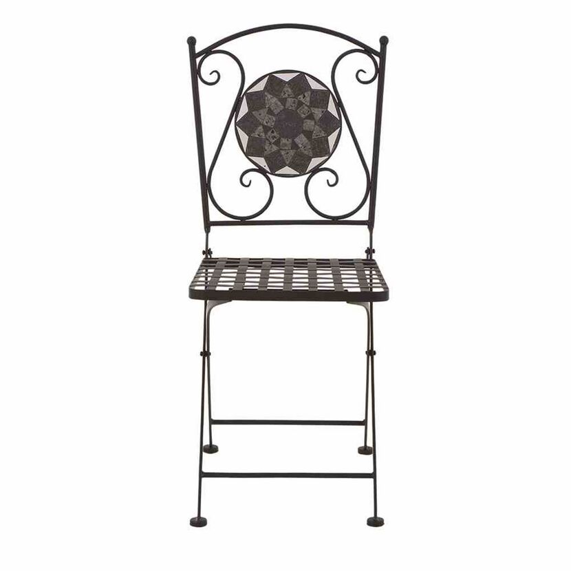Gartenstuhl 'Como' klappbar Stahl schwarz 39 x 88,5 x 49,5 cm